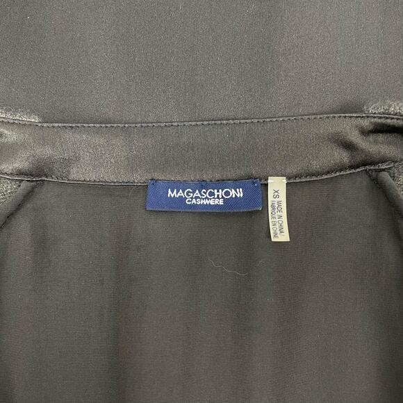 Magaschoni Cashmere Silk Long Sleeve Cardigan Dark Green Size XS - Picture 9 of 9